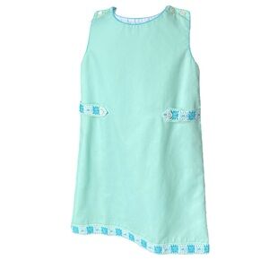 VTG 60s 70s Little Follies mint pale green sleeveless sundress dress girl 8